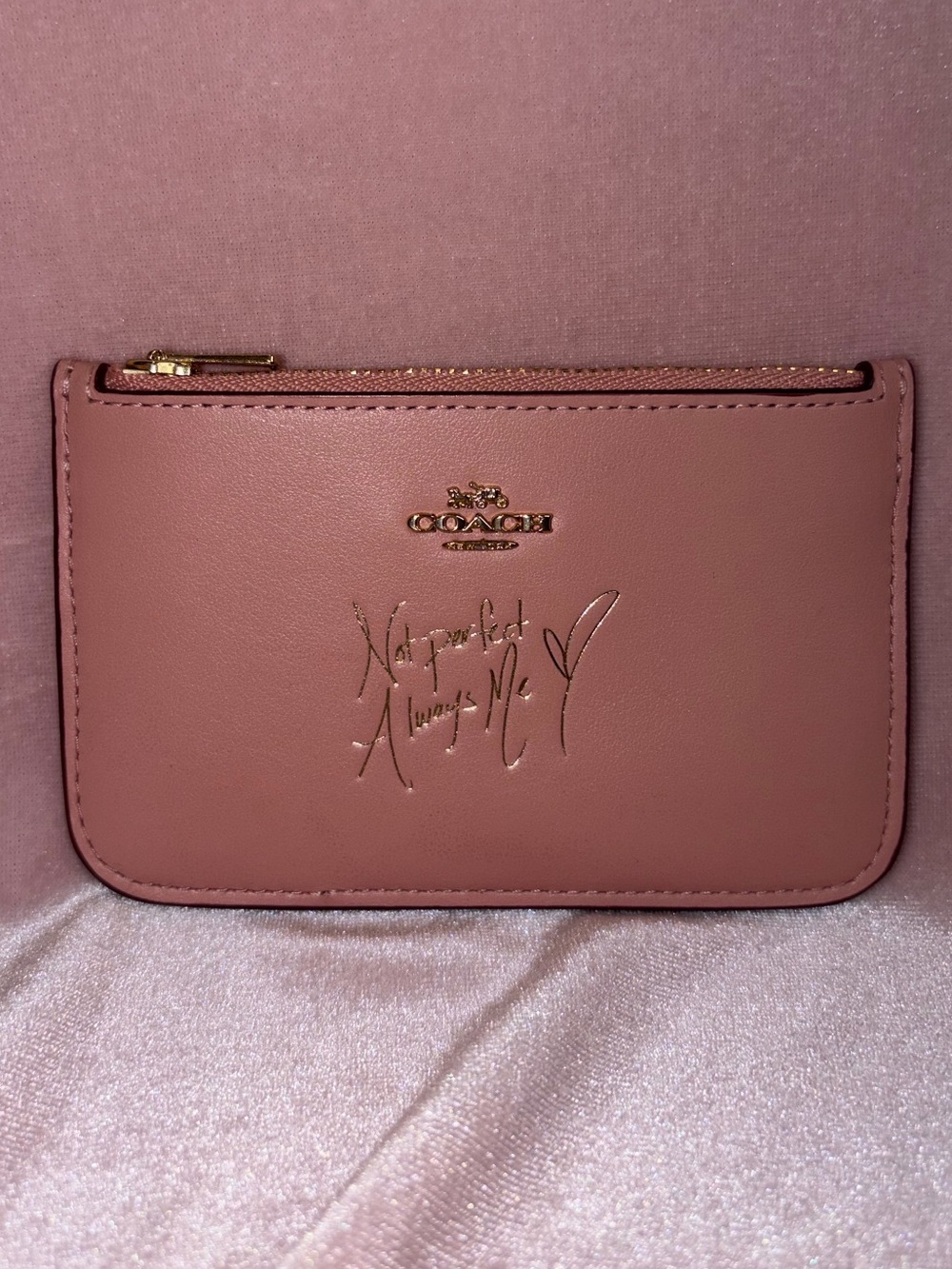 Authentic Coach x Selena Gomez Zip Card Case | Style 39321 | Pink/Multi Leather